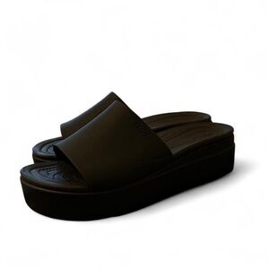 Y2K Style Crocs Brooklyn Platform Black Slide Sandals Size 10